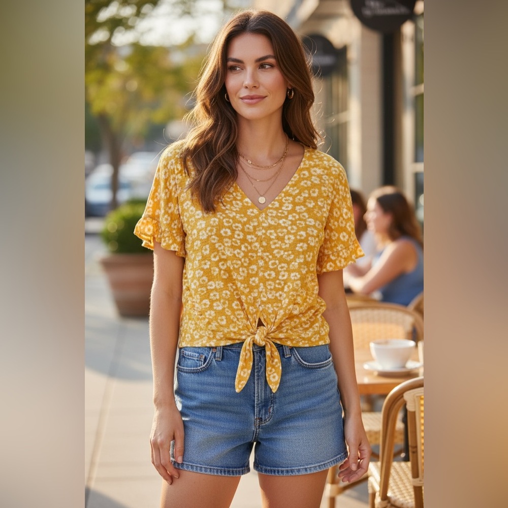 Beacon Sunflower Yellow Floral Blouse